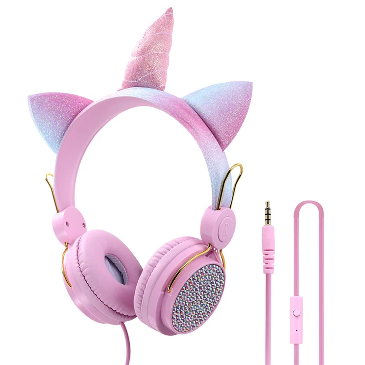 

Christmas Gifts Holiday Cute Unicorn Headset & Headphone For Kids Factory Direct Sale, Pink