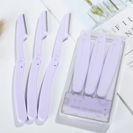 

3pcs/set Eyebrow Razor Beauty Tools Plastic Tweezers Scissors for Women