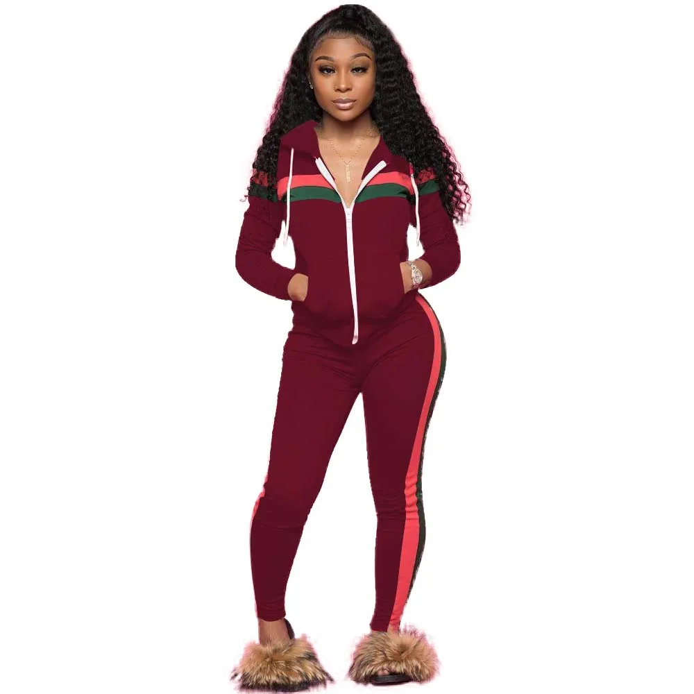

XM-53 fashionable sport wear women set with zipper hoodie ans pants