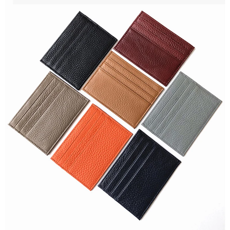 

Men RFID Blocking Front Pocket Wallet Leather Card Holder Genuine Leather Slim credit card holder, Customized color