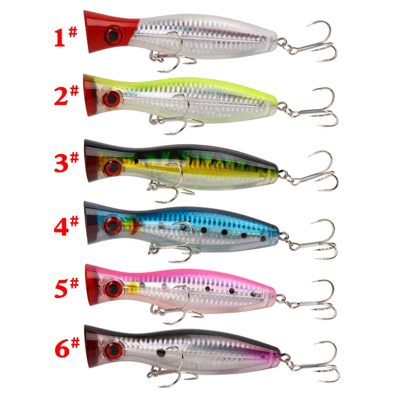 

2021 Best Sales 40g Luya 12.5cm Lure Fishing Lure Popper Set, 6 colors