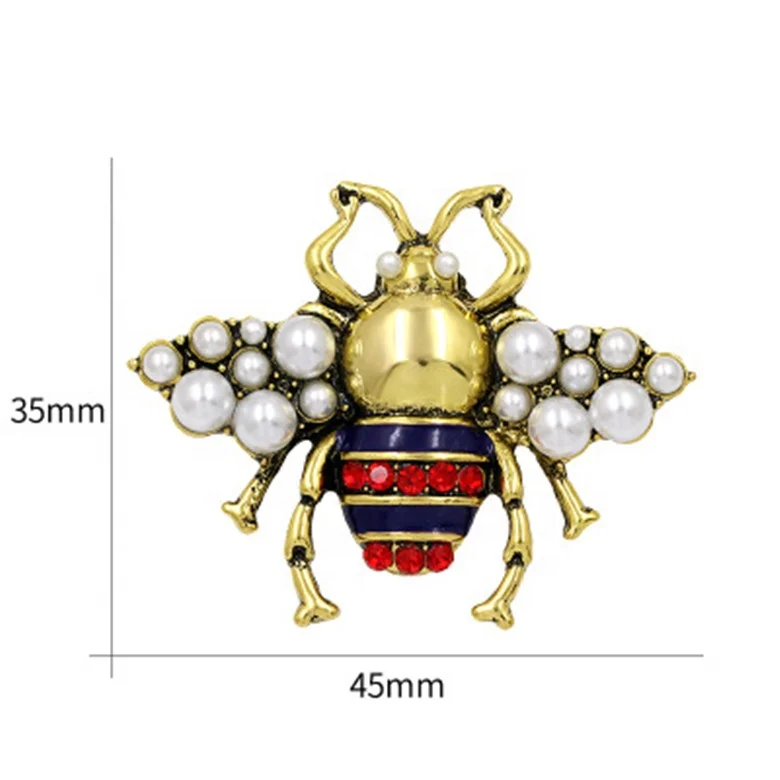 

Bee Rhinestone Women's Brooch Personalized Insect Pearl Brooch Trendy Fashion Brooch, Colorful