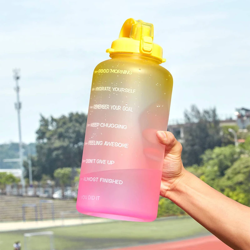 

Everich Tritan Measure Bicycle BPA Free Cold Water Bottle Custom Designs Stainless Pump with Motivational Gallon, Customized color