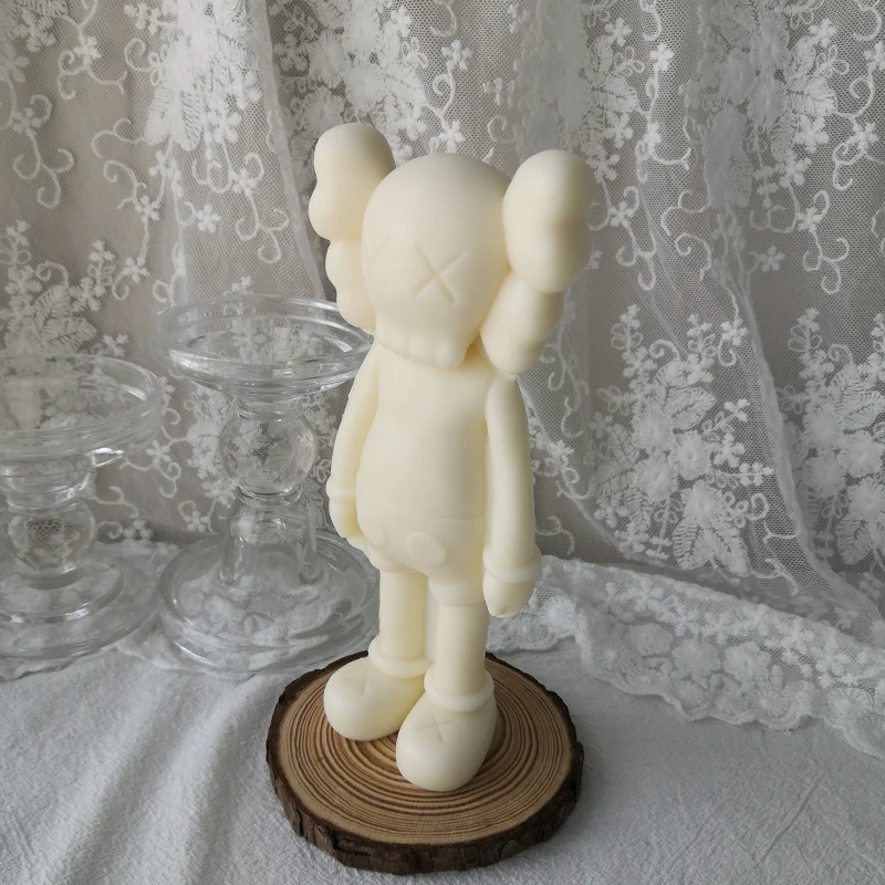 

DIY Home Decoration Large 3D Cartoon Figure Plaster Candle Making Mould Kaws Shape Candle Silicone Mold, White
