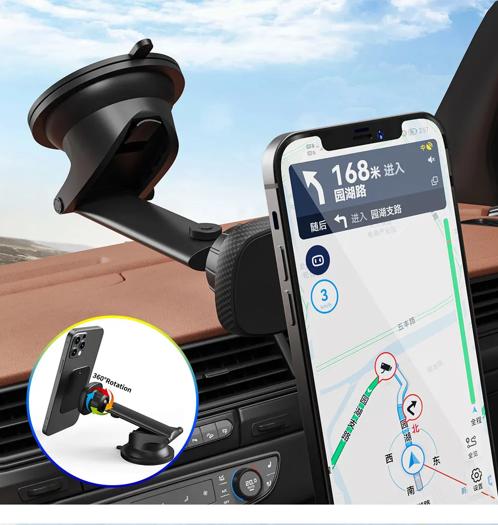 

2021 Upgraded Dashboard Phone Holder Strong Power Magnets Magnetic Phone Car Mount, 360 Suction Phone Holder, Compatible with, Customized color