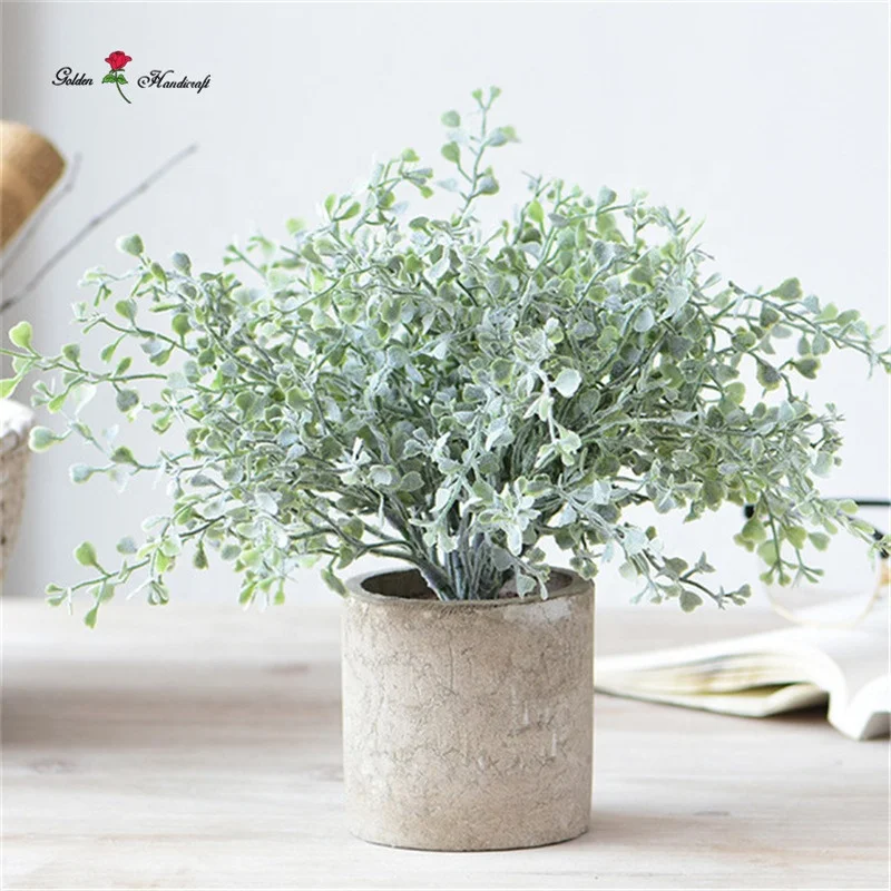 

QSLH-PE063 Home Office Desk Decoration Artificial Bamboo Plant Green Bonsai Artificial Plants, Different colors available