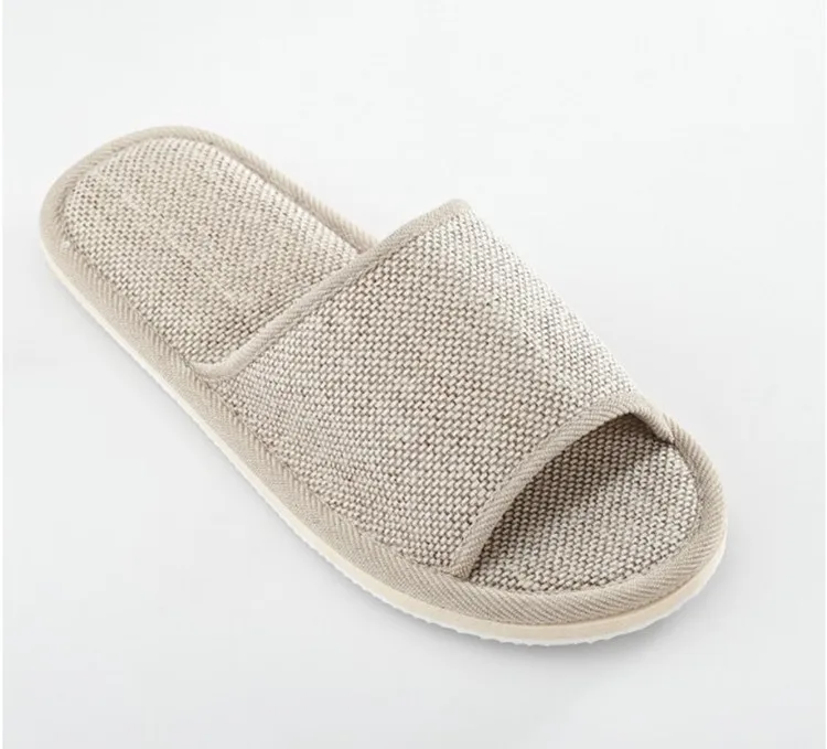 

QY Women's silent sweat slippers sandals slippers natural linen household slippers indoor floor shoes, Picture showns