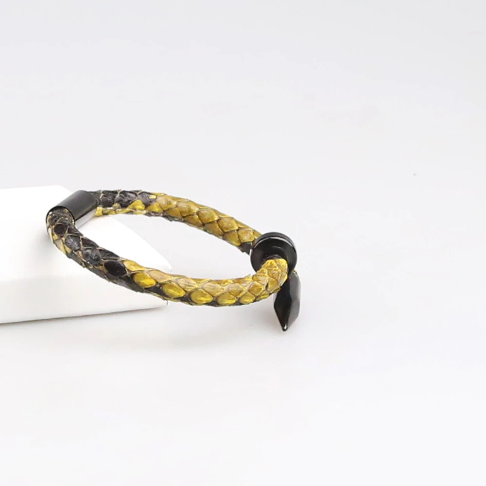 

Hobbyworker Handmade Genuine Snake Skin Leather Python Jewelry Bracelets