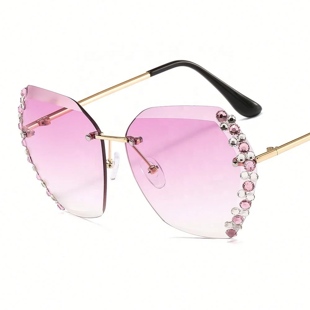 

Women Summer Brand Rhinestone Sunglass Girls Cute Beach Sunglasses Design Personality Lady Luxury Sun Glass in Stock, Colors