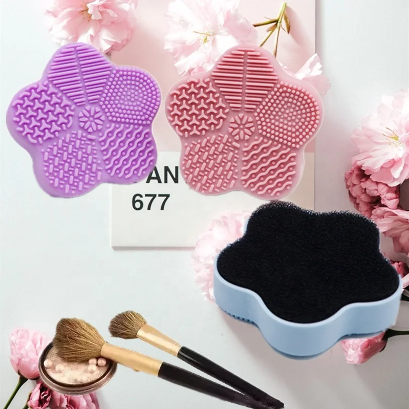 

hot sale Remover Wet automatic makeup brush cleaner dryer silicone Makeup eyeshadow Brush Cleaning Sponge Box, Choose