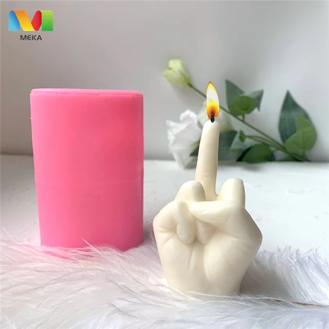 

L7075 DIY Aromatherapy candle plaster handmade hand candle silicone molds for candles, White