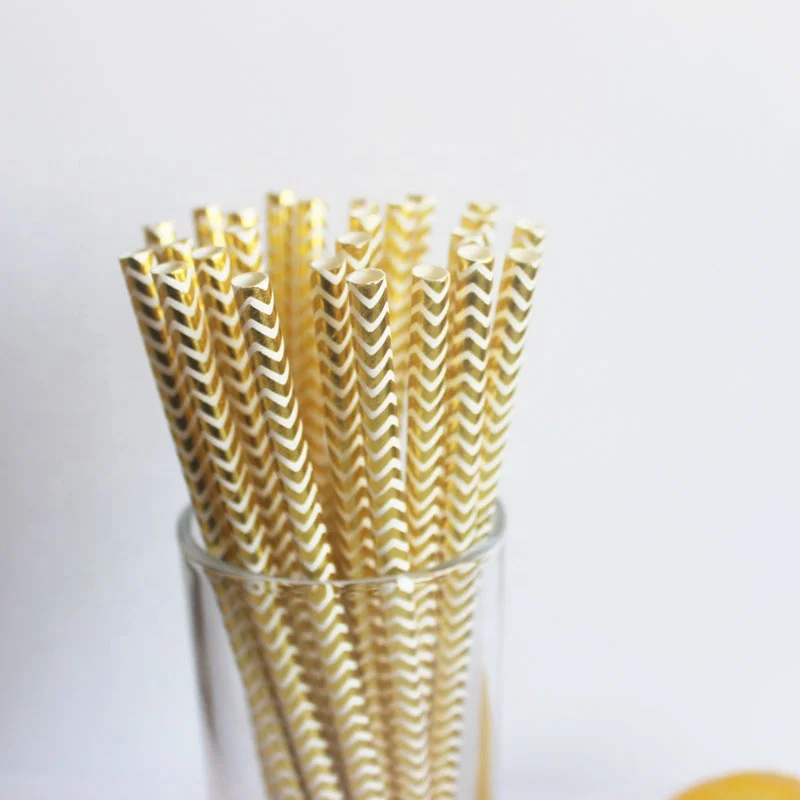 

Hot Rose Gold Strawrose Gold Paper Tube Natural Party Paper Straw, Customized