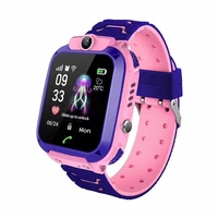 

Top selling 2G LBS sos button children sim card smartwatch phone waterproof pedometer q12 kids smart watch