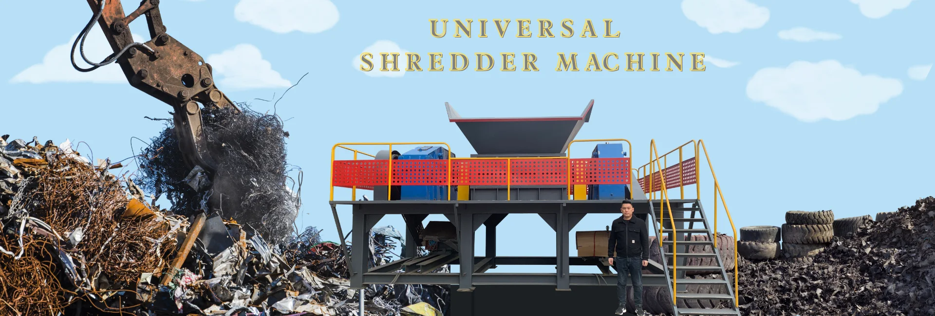 solid waste shredder machine