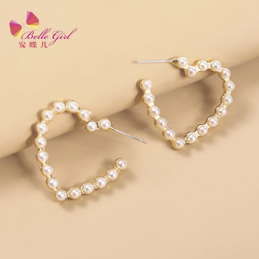 

Fashion Temperament Star Heart Shape Pearl Earring Metal Earrings Jewelry Girl