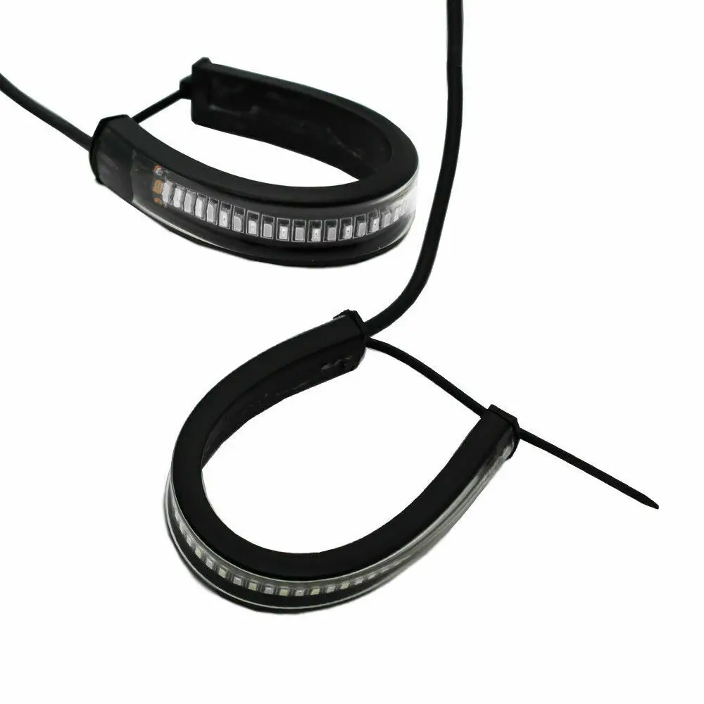 

Switchback Red Amber LED Fork Turn Signal Daytime DRL Light Strips For Motorcycle, Amber+red