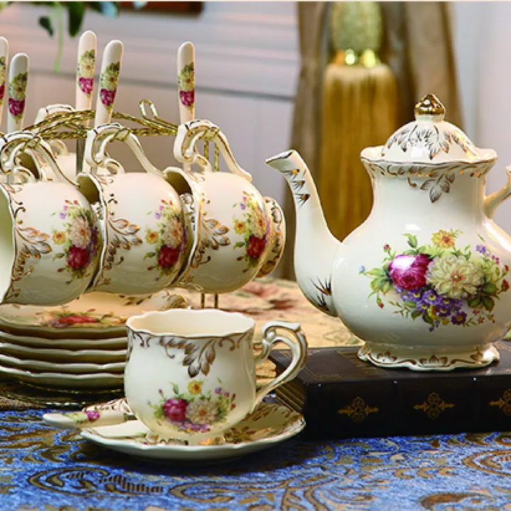 

Wholesale Promotion Tea Set Ceramic With Teapot Bone China Tea Set Porcelain, Accept customized