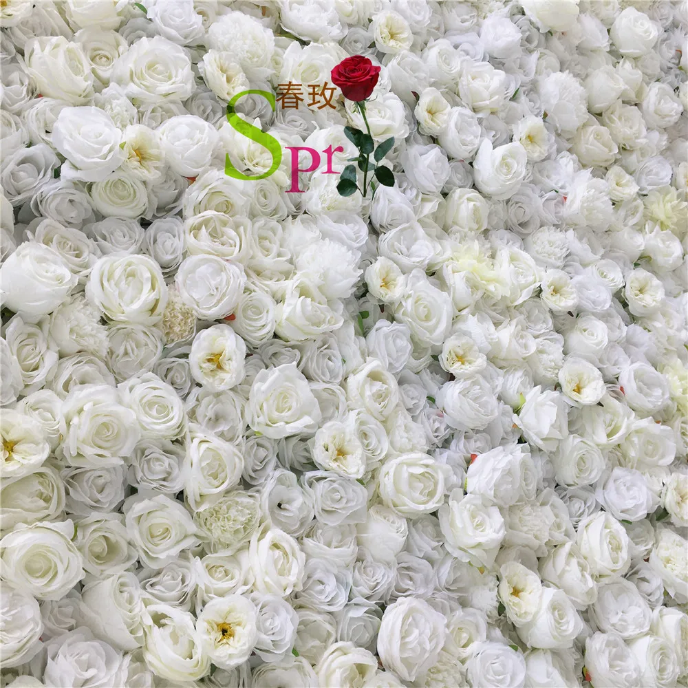 

SPR PINK Wholesale Custom White Pink Wedding Supplies Decoration Rose Backdrop Silk Artificial Decorative Flower Wall