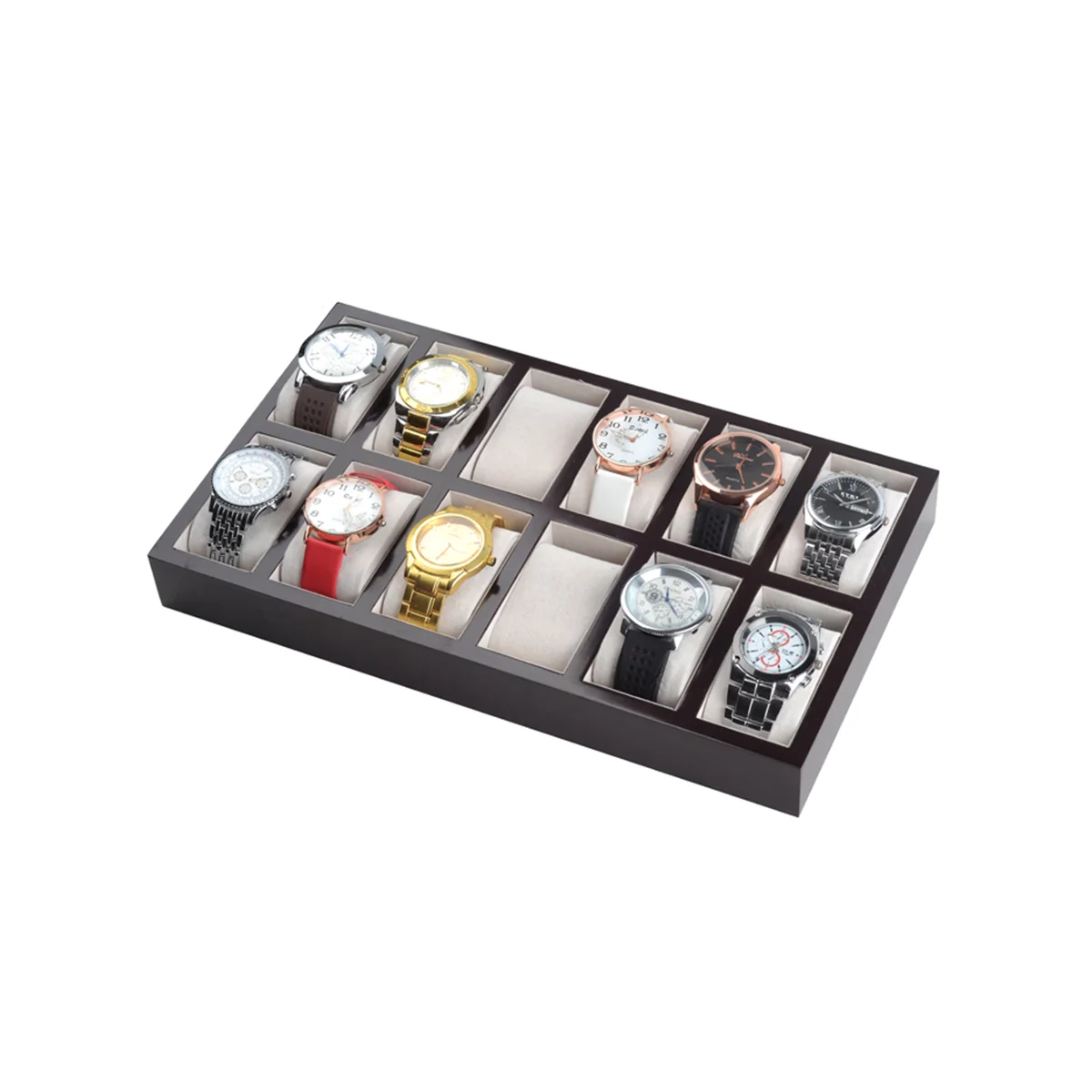 

Manufacturers Spot Wholesale Paint 12 Watch Display Tray Display Rack Paint Unique Watch Storage Box Display Plate