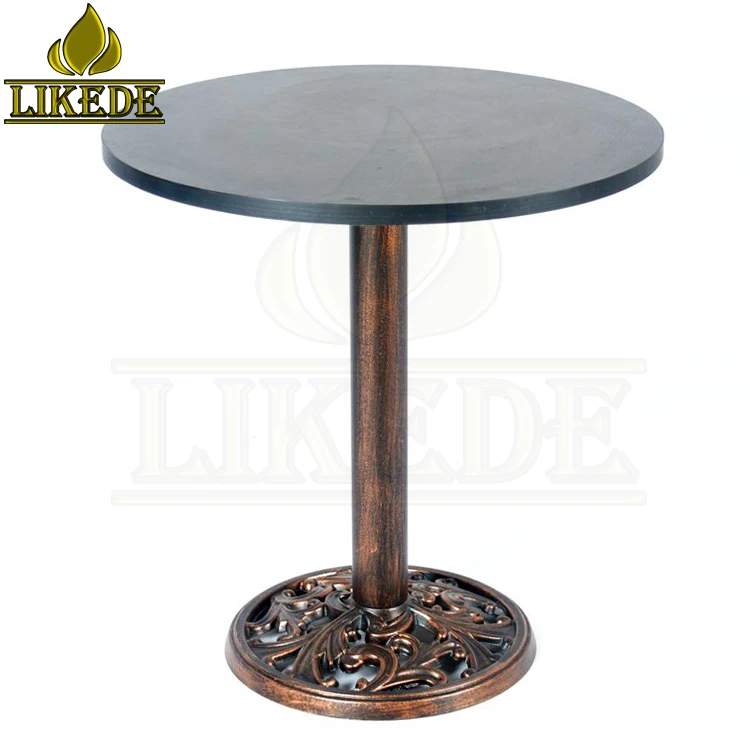 Cast Iron Base Round Table With Copper Finish Home Bar Melamine Table