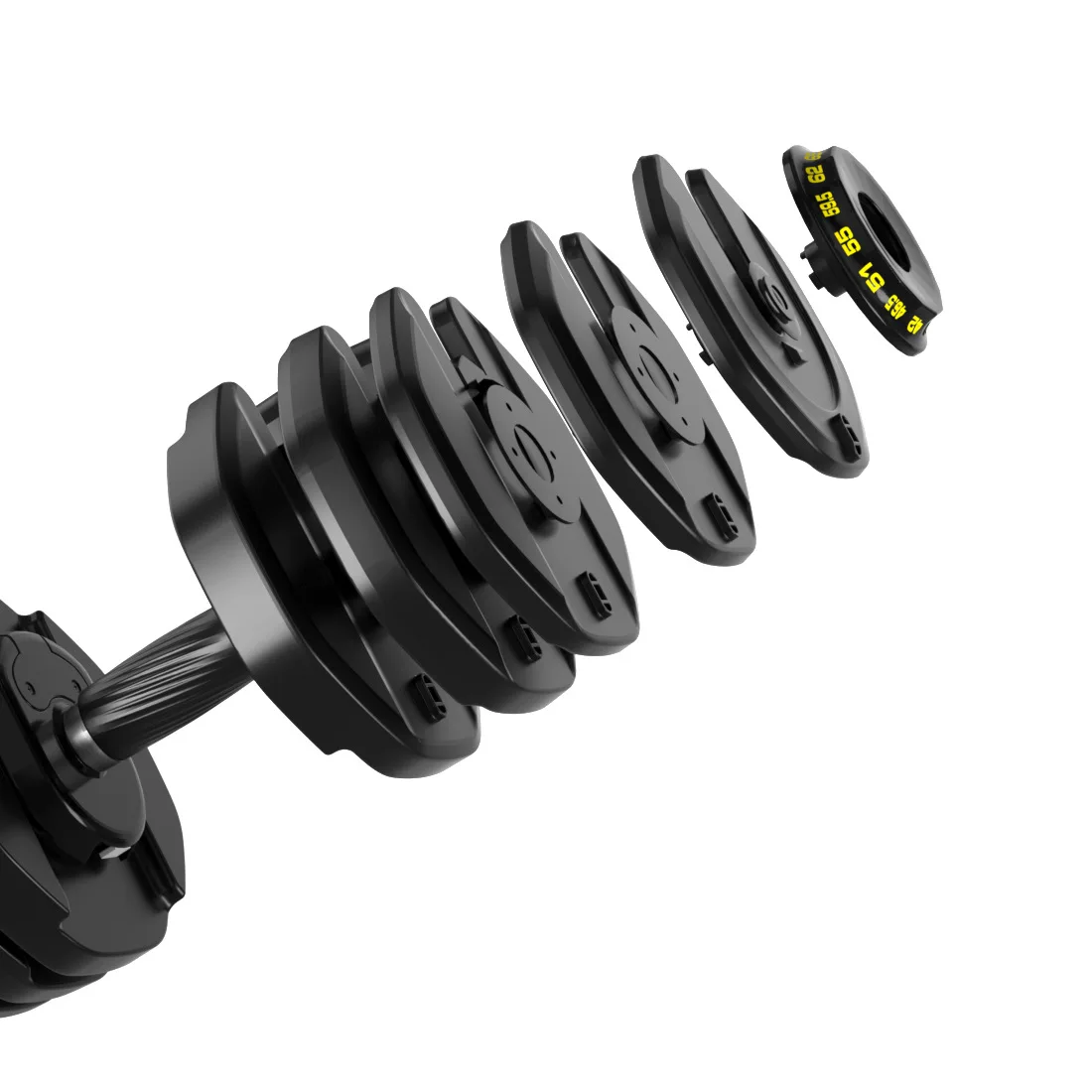 

Fitness Equipment Black Customized Logo Adjustable Dumbbell For Home, Black+yellow