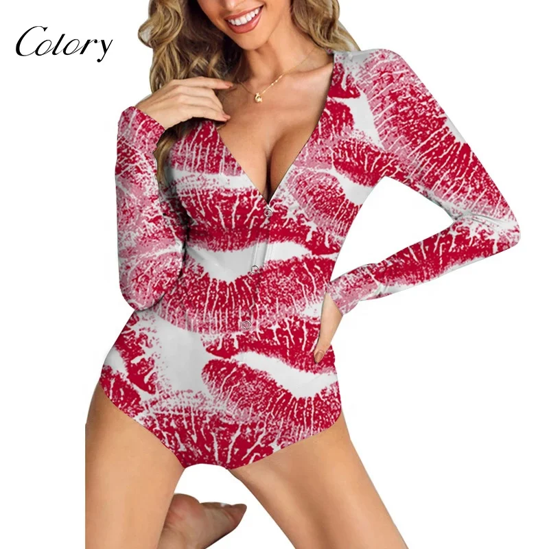 

Colory The New Valentines Day Pattern Onesie Womens Cute Adult Onesie Pajamas, Customized color