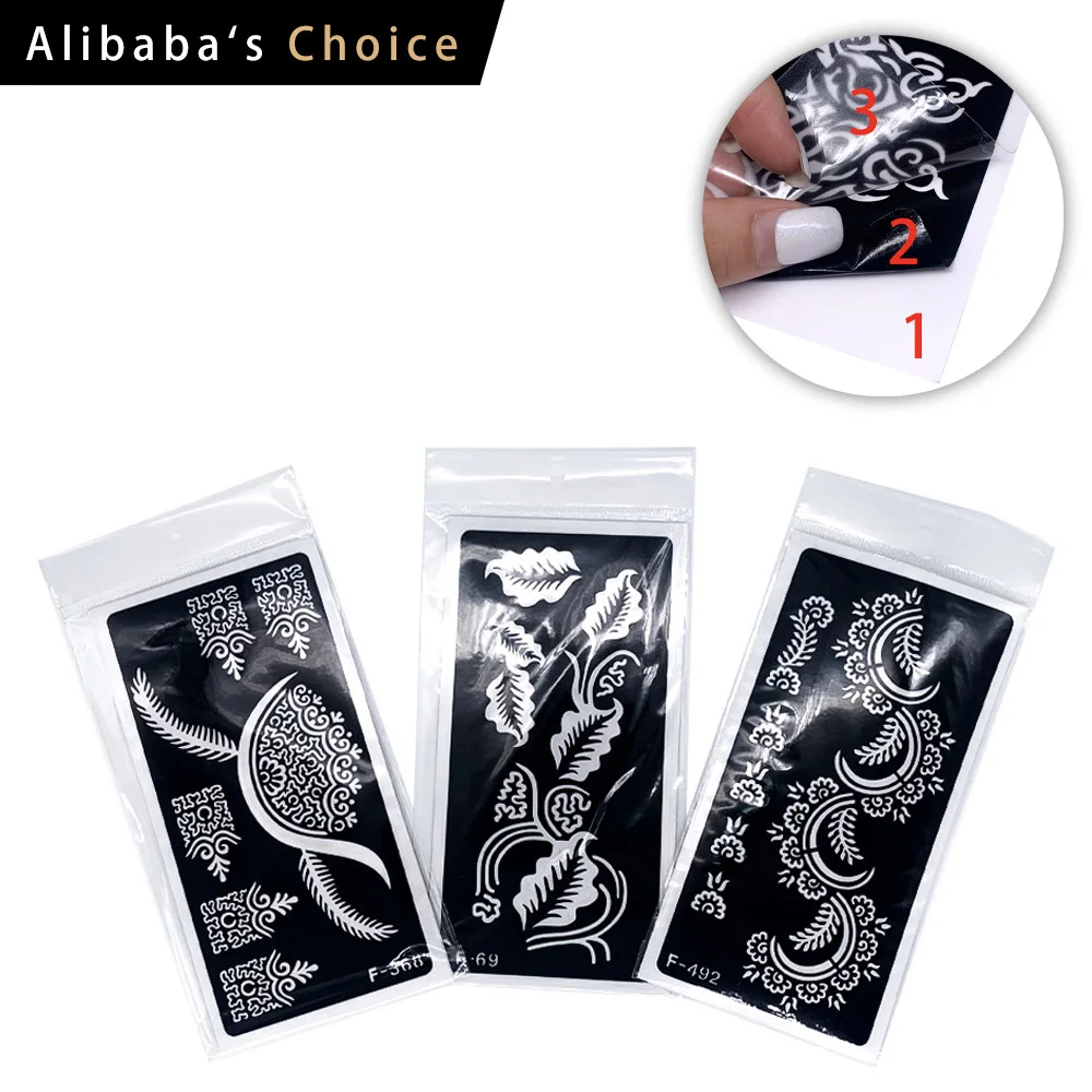 

high quality three layer medium henna tattoo stencils glitter tattoo stencil reusable tattoo sticker body template