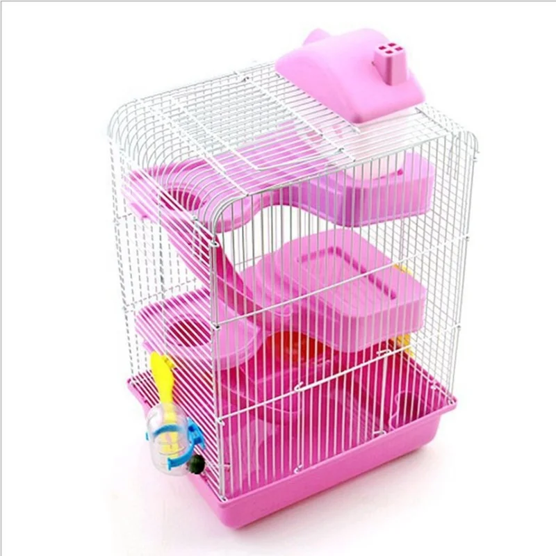 

Three-tier luxury hamster cage with slide and running wheel, Pic
