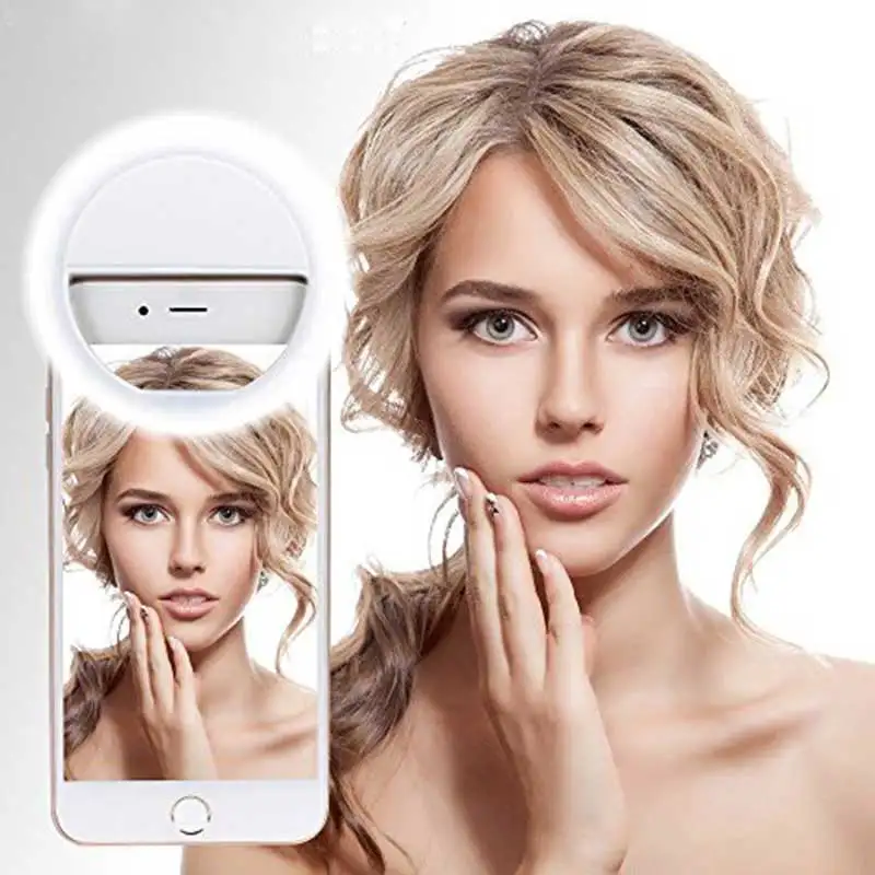 

2020 Hot Sale Smart Small Cell Phone Clip Usb Charging 3 Modes Light Circle Round Shape Photography 36pcs led Selfie Ring Light, Pink, blue, white, black