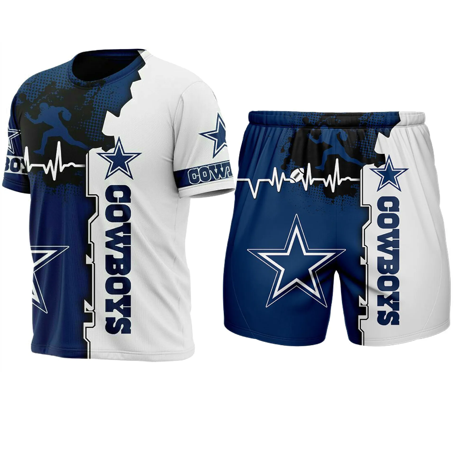 

2022 USA Plus size NFL sport T-shirts short sleeves 32 teams american football wear Sets, Mix color
