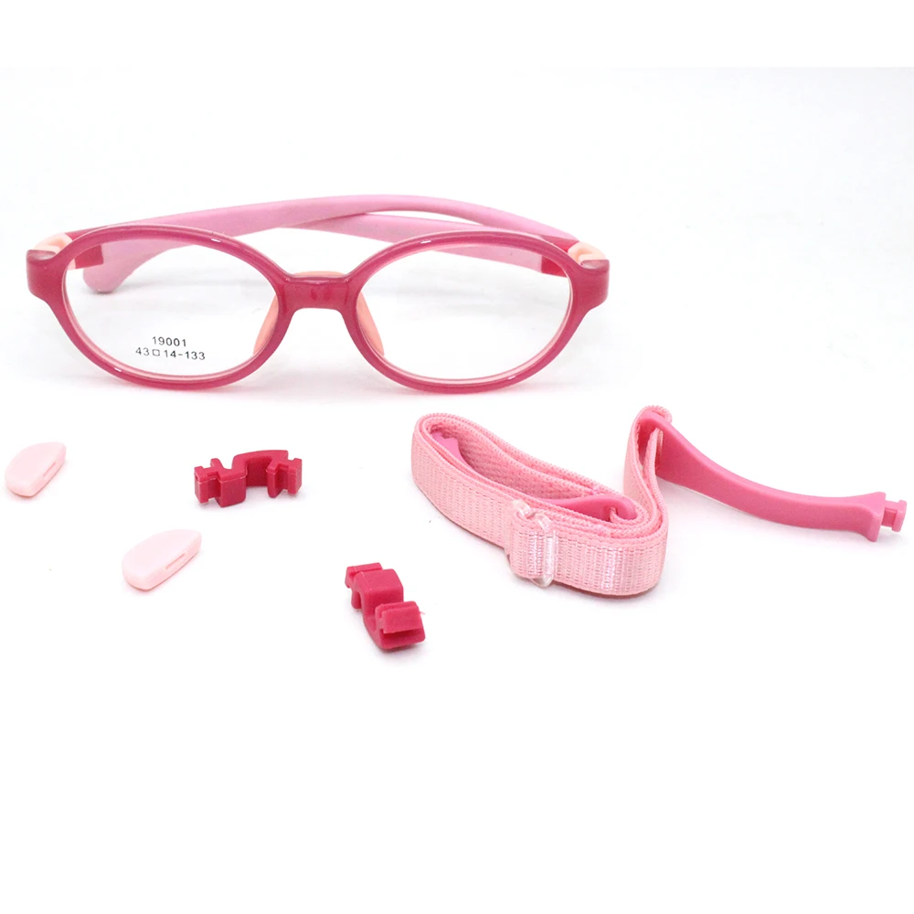 

Silicone TR kids frames string tie dismountable temples chain detachable new model eyewear frame glasses replaceable nose pad