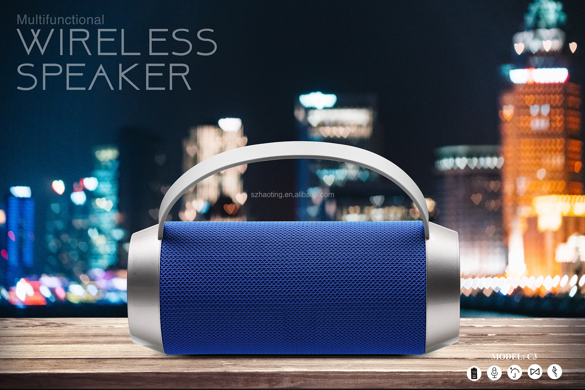 High quality fm usb tf mp3 music player wireless bluetooth speaker built in torch - ANKUX.COM