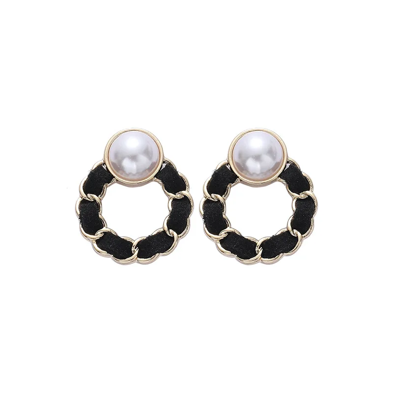 

2021 Hainon pearl earrings round romantic stud earring Fashion style women earring alloy elegant jewelry, Picture shows