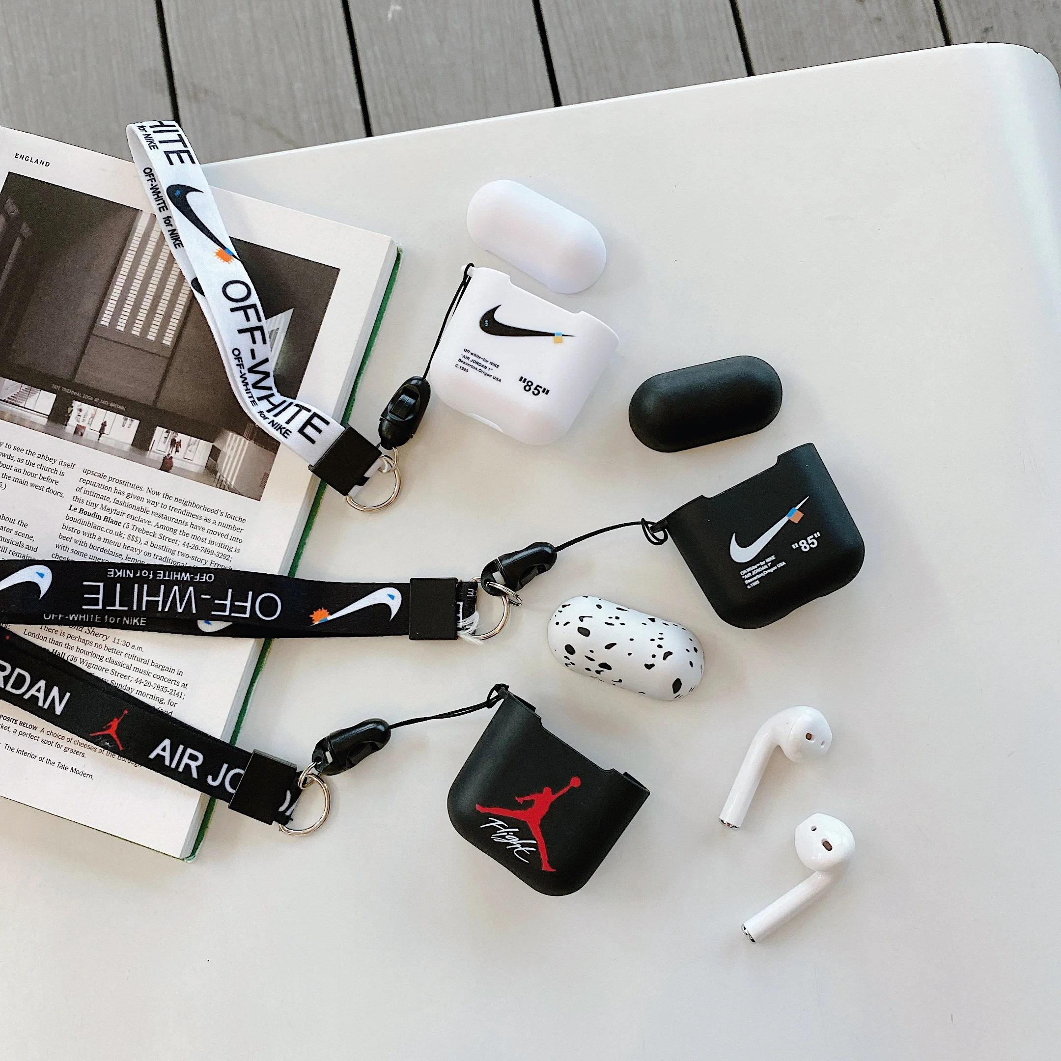 
Hypebeast RETRO AJ Cement Box Inspired AirPods Soft Protective Case with Hanging Strap 