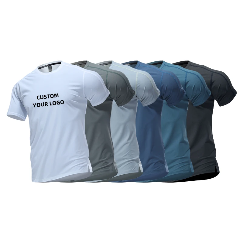 Custom High Quality 170gsm Unisex Digital Print Logo Men's Running Polyester Spandex Quick Drying Sport Gym T-Shirt