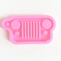 

epoxy Resin pendant mould car light stand mold with holes silicone Jeep Grill Mold for keychains