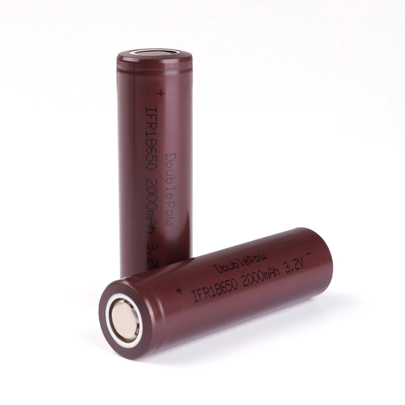 Doublepow 18650 Rechargeable 3.2V 2000mAh Lifepo4 Battery Cells LFP for ...