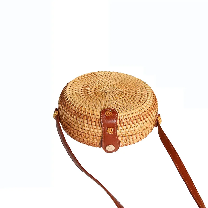 

2021 Summer Vacation Side Beach Hand Bags Native Colored Handcarry Purses Rattan Bags Bali Woven Indonesia