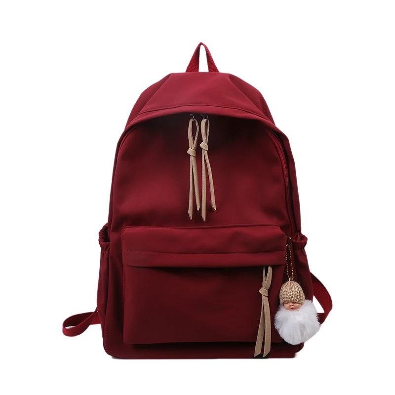 

Classic Backpack for Women Stylish School Backpack for Teen Girl Pure Color Leisure Backpacks