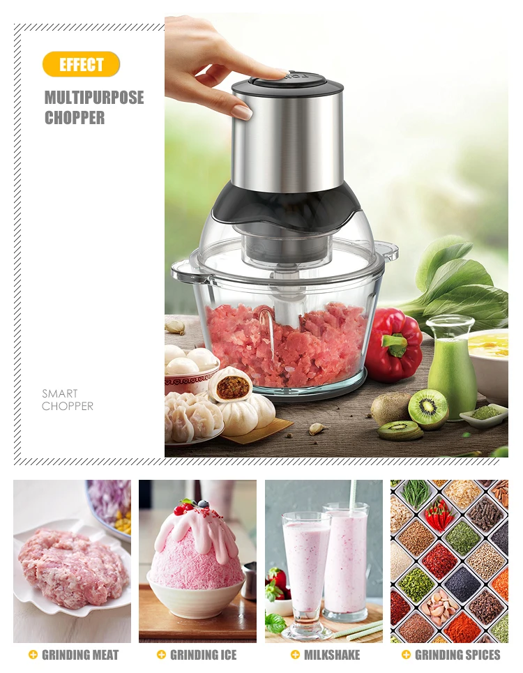 Manual Food Processor + Manual Blender + Grater - 2000ml