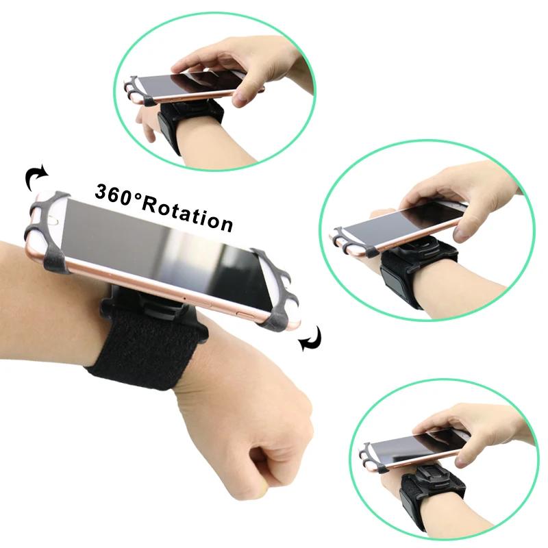 

New hot 360 Rotation armband Wristband cell phone mount holder Sports foream degree for running GYM sports for ip, Black