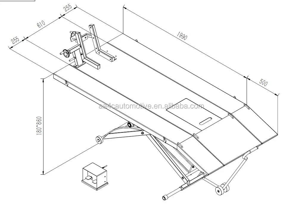 Aa4c 450kg 1000lb Air Operated 48" Width Atv Motorcycle Lift Table With