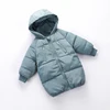 New style Wholesale solid children hooded long coat high quality winter boys down matching color coat warm kids wear