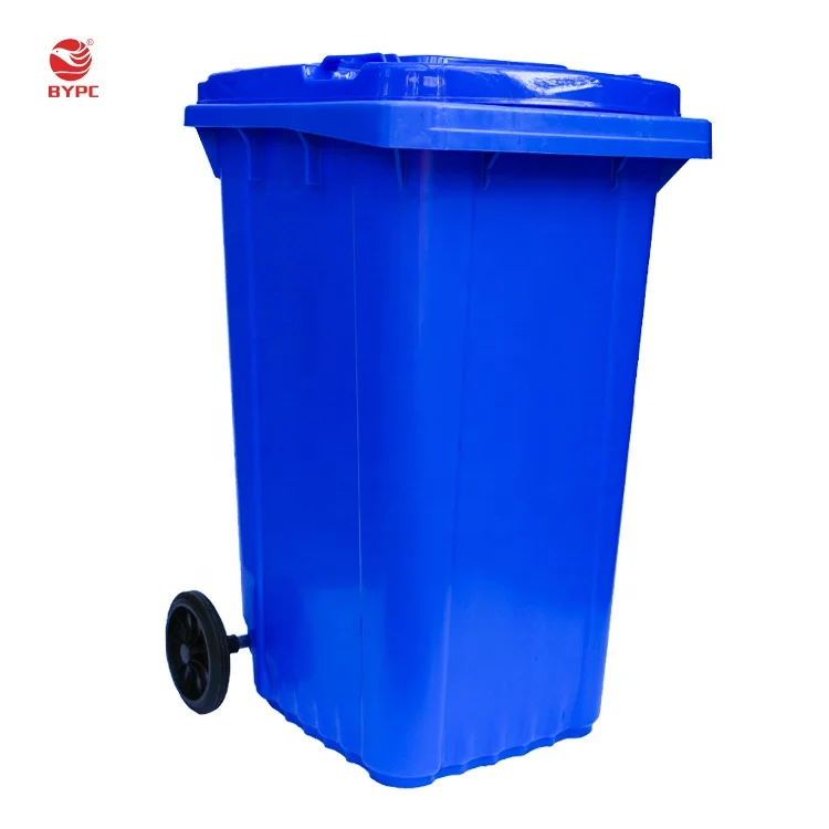 

Outdoor Recycle Bin Plastic Dustbin 100l 120 Liter 240l with 2 Wheels Storage Bucket Silk Screen Printing Customized Rectangular