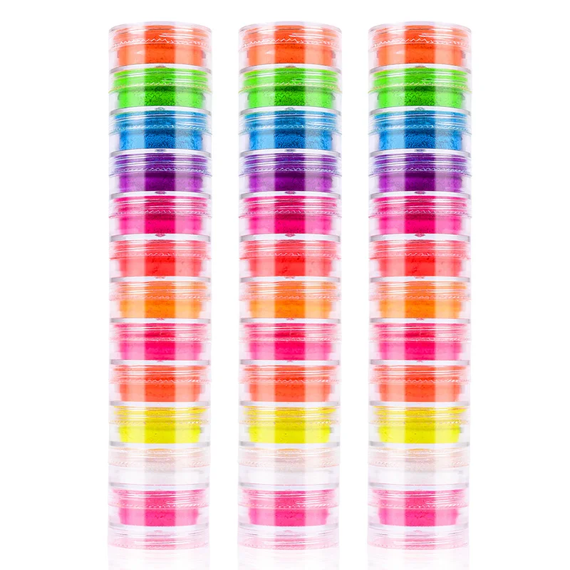 

12box Neon color Nail Glitter Make Up Shimmer Shining Chrome Dust Decoration, Picture