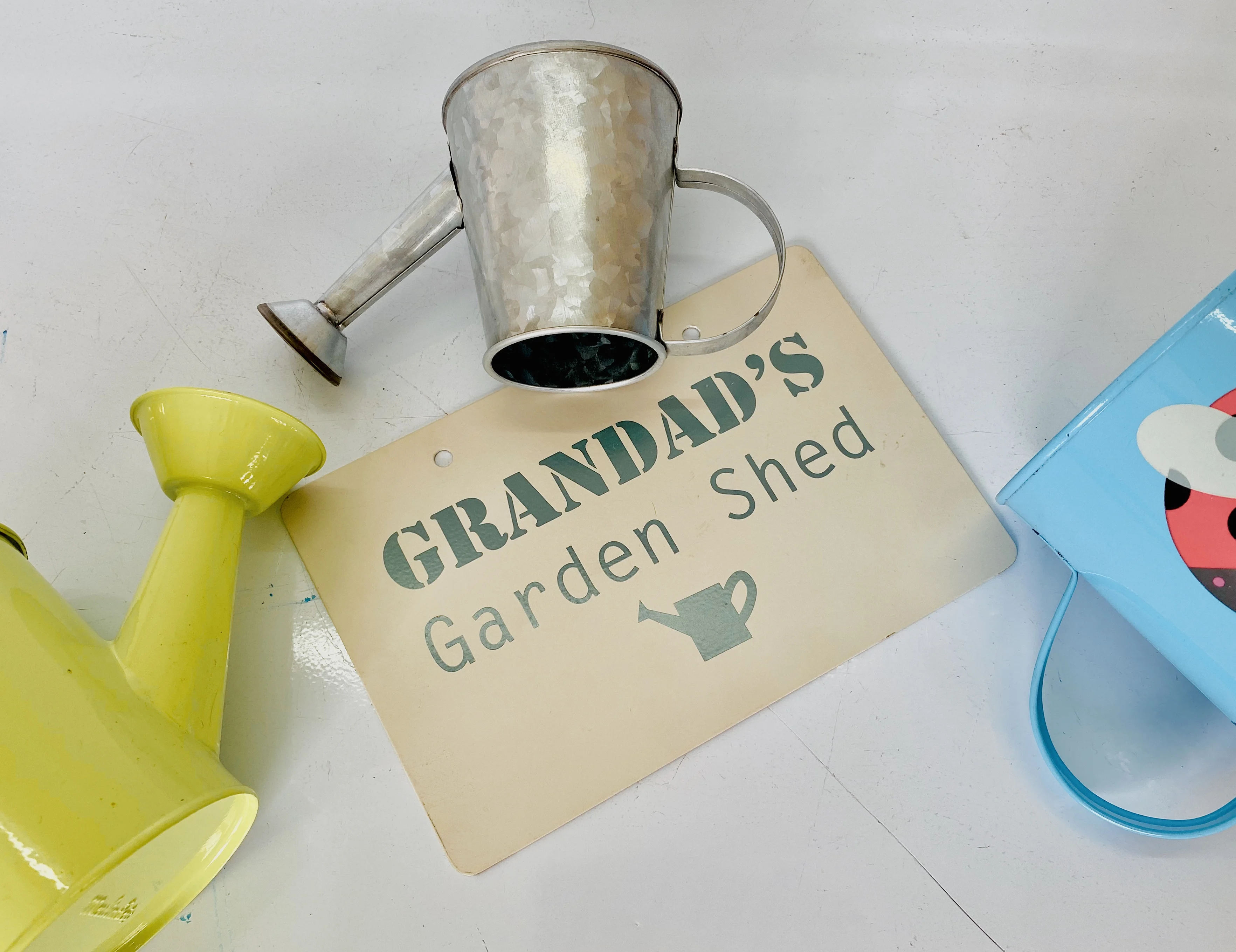 
newest steel/galvanized garden warning sign 