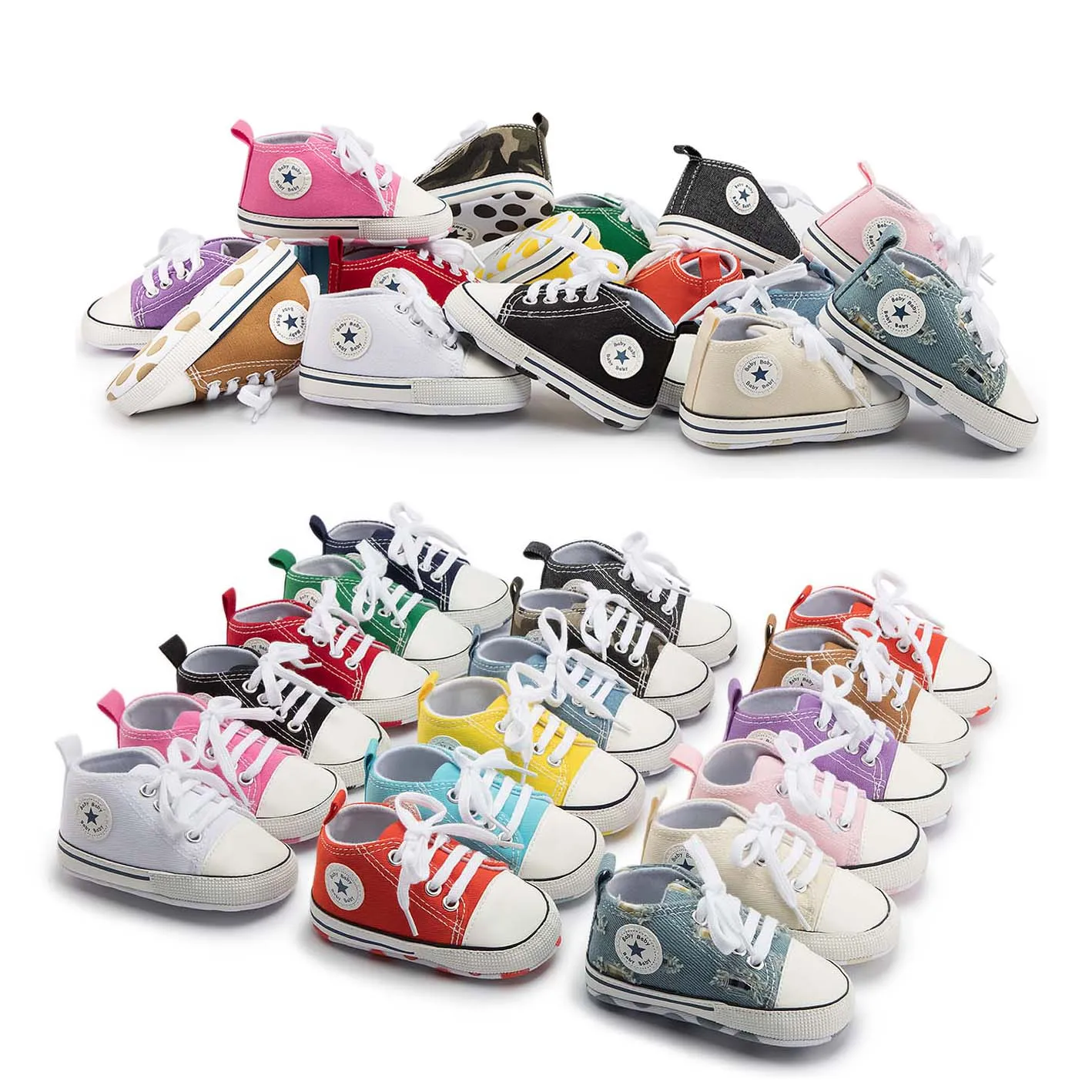 

Designer wholesale 23 Colors ODM/OEM Canvas shoes first Walker boy and girl crib Baby shoes, 20+ colors