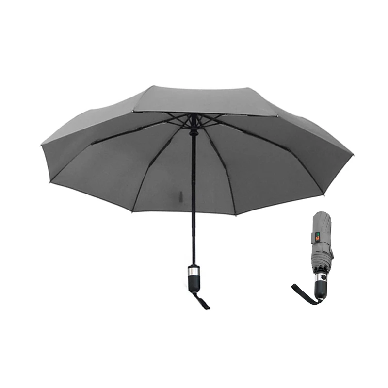 

handmade gray ladies single layer durable travel match color wind proof auto metal frame 3 folding umbrella, Multi-colors