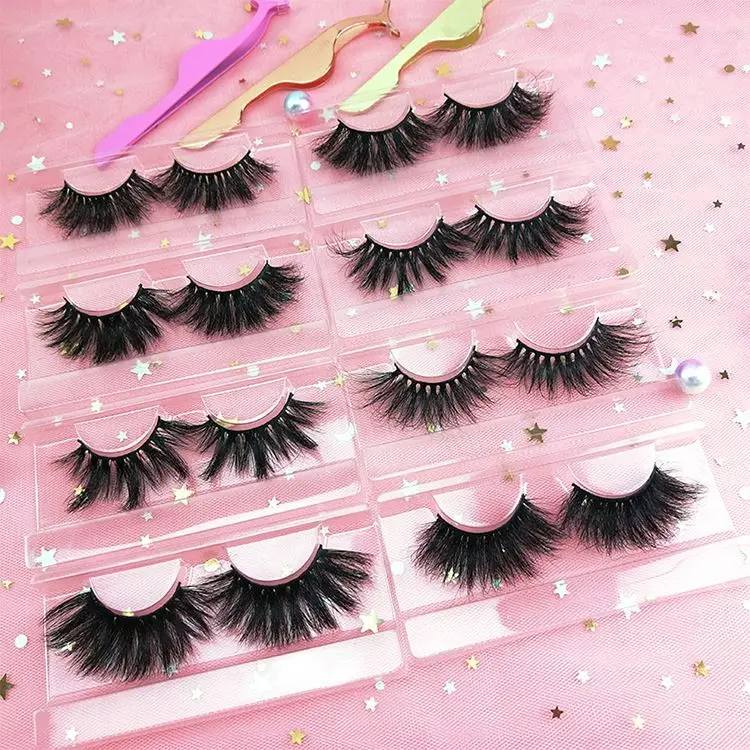 

whole sale private label eye lashes fiber false eyelash vendor 25mm 3d mink eyelash with custom lashbox packaging