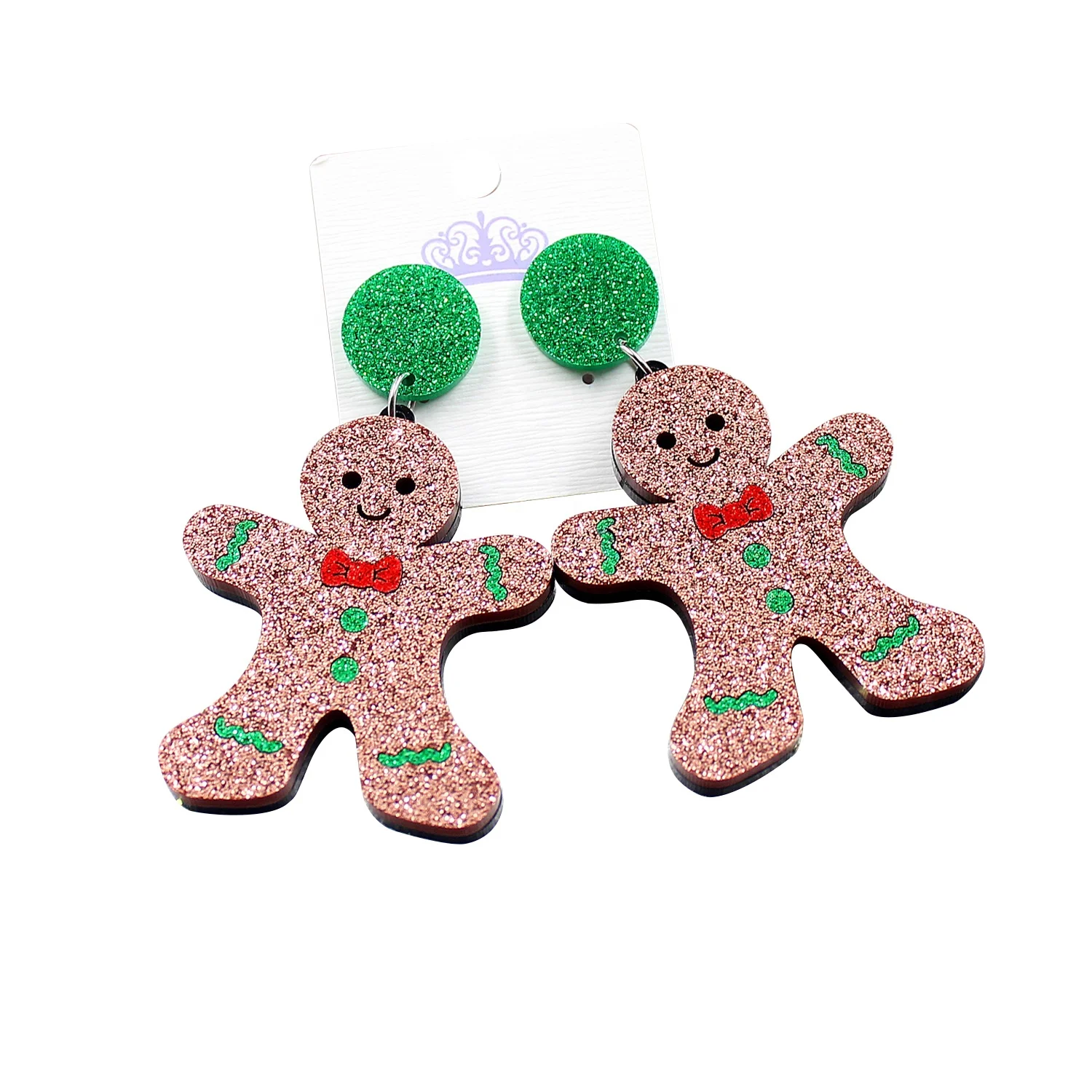 

HP061- 50mm 2inches Christmas Gingerbread Man Earrings Holiday Statements Earrings Acrylic Gingerbread Cookie Dangle Earrings